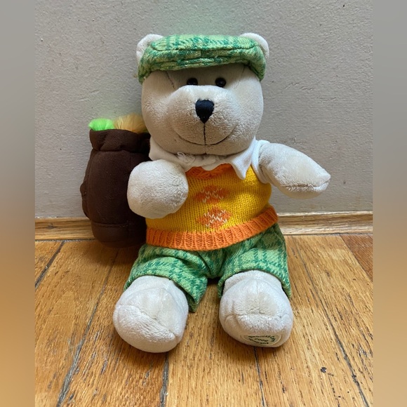 Starbucks Bearista Plush Bear 9" Golf Golfer 50th Edition 2006 Barista Coffee - Picture 1 of 5